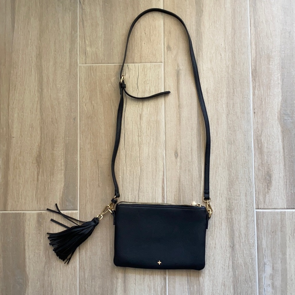 PETA and Jain crossbody black bag with tassel